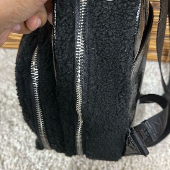 Calvin Klein Estelle Patent Sherpa Backpack - Picture 3 of 4